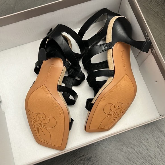 FRANCO SARTO RINE 2 WOMENS LEATHER ANKLE STRAP HEELS - Picture 3 of 7